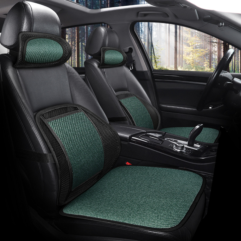 Factory Direct Supply Company 3 Pc Cushion Set Square Pad Papyrus Non-Slip Cool Pad Lumbar Support Pillow Headrest Cool Breathable Car Cushion