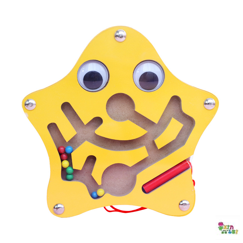 Small Magnetic Force Pen Maze Wooden Children&#039;s Intelligence Balance Walking Ball Parent-Child Toy Kindergarten