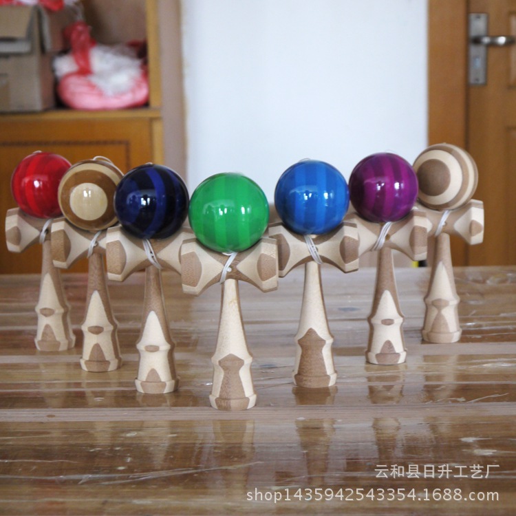 Bamboo Kendama Transparent Primer Professional Skill Ball Balance Toy Sword Jade Educational Fitness Sport Kendall