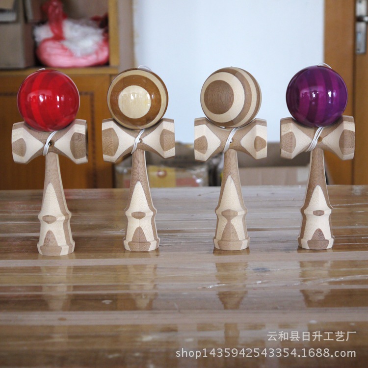 Bamboo Kendama Transparent Primer Professional Skill Ball Balance Toy Sword Jade Educational Fitness Sport Kendall
