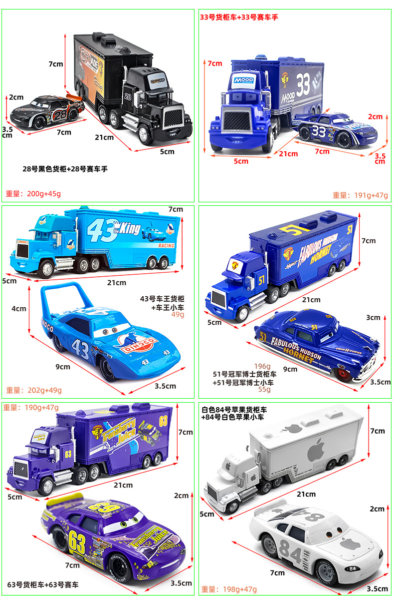 Racing Car Story Uncle Mai Kun Roadbuster Cool Sister 95 Container Car Alloy Car Toy Children's Model