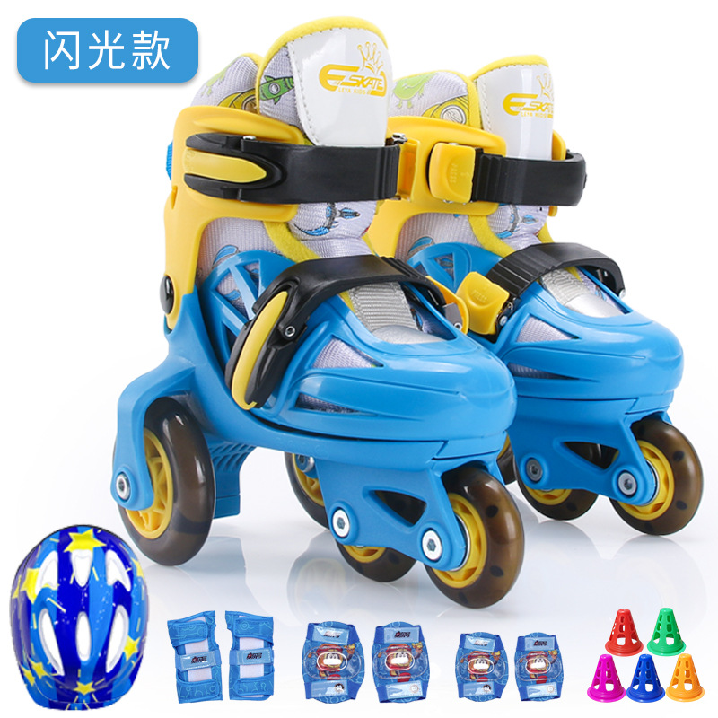 Factory Direct Sales One Piece Dropshipping the Skating Shoes Children Roller Skating Shoes Set Flash Roller Skates Beginner Rollerskate