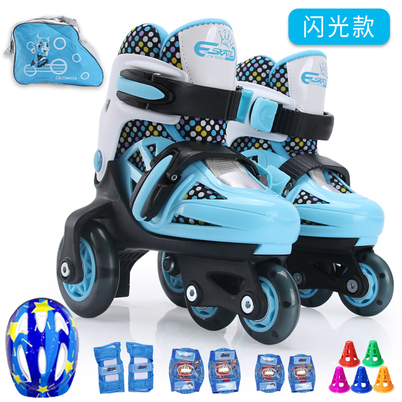 Factory Direct Sales One Piece Dropshipping the Skating Shoes Children Roller Skating Shoes Set Flash Roller Skates Beginner Rollerskate