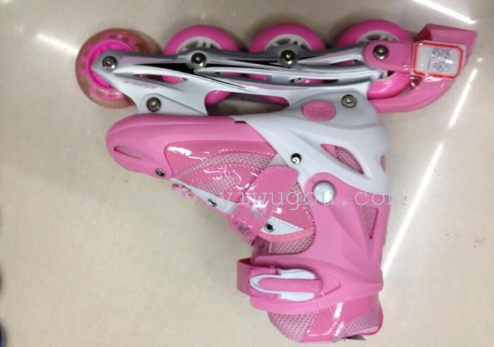 Skate summer air skates brace child children straight row wheel with adjustable flash code