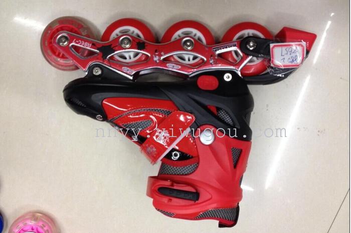 Skate summer air skates brace child children straight row wheel with adjustable flash code