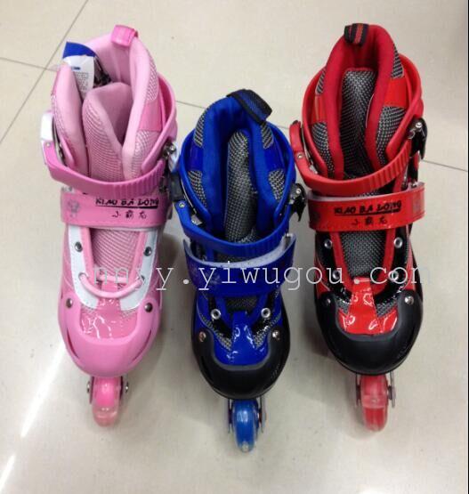 Skate summer air skates brace child children straight row wheel with adjustable flash code