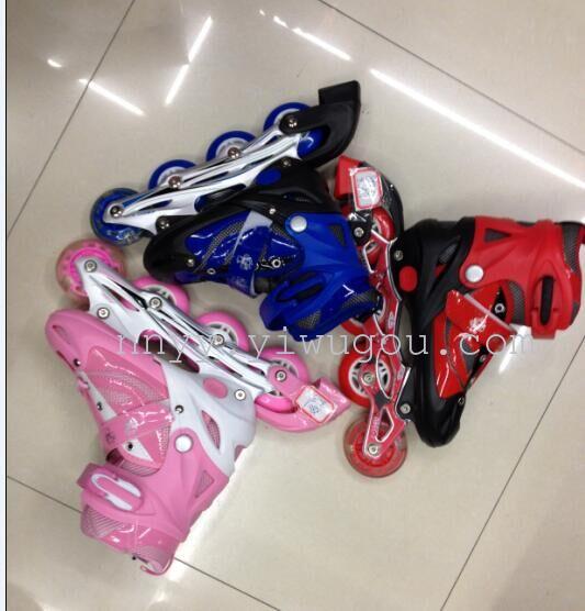 Skate summer air skates brace child children straight row wheel with adjustable flash code