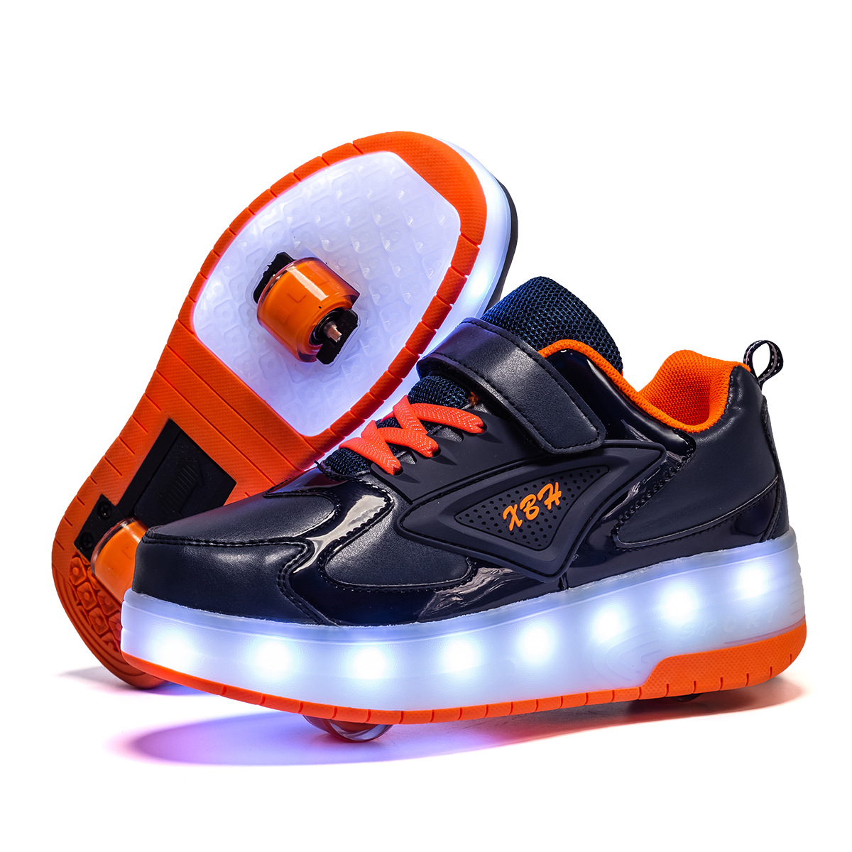 Amazon AliExpress Supply Luminous Children&#039;s Two-Wheel Heelys Charging Skate Shoes Boys and Girls Skates Manufacturer