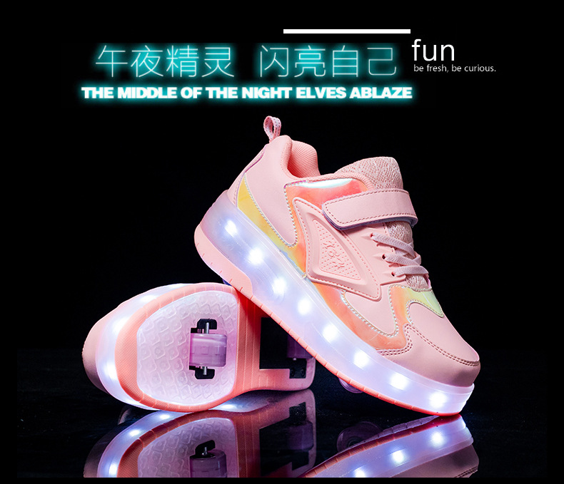 Amazon AliExpress Supply Luminous Children's Two-Wheel Heelys Charging Skate Shoes Boys and Girls Skates Manufacturer Amazon AliExpress Supply Luminous Children's Two-Wheel Heelys Charging Skate Shoes Boys and Girls Skates Manufacturer