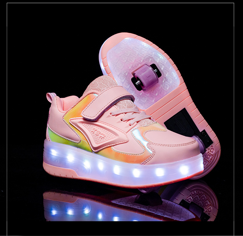 Amazon AliExpress Supply Luminous Children's Two-Wheel Heelys Charging Skate Shoes Boys and Girls Skates Manufacturer Amazon AliExpress Supply Luminous Children's Two-Wheel Heelys Charging Skate Shoes Boys and Girls Skates Manufacturer