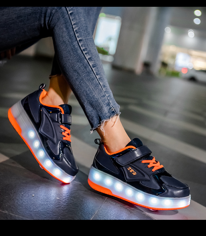 Amazon AliExpress Supply Luminous Children's Two-Wheel Heelys Charging Skate Shoes Boys and Girls Skates Manufacturer Amazon AliExpress Supply Luminous Children's Two-Wheel Heelys Charging Skate Shoes Boys and Girls Skates Manufacturer