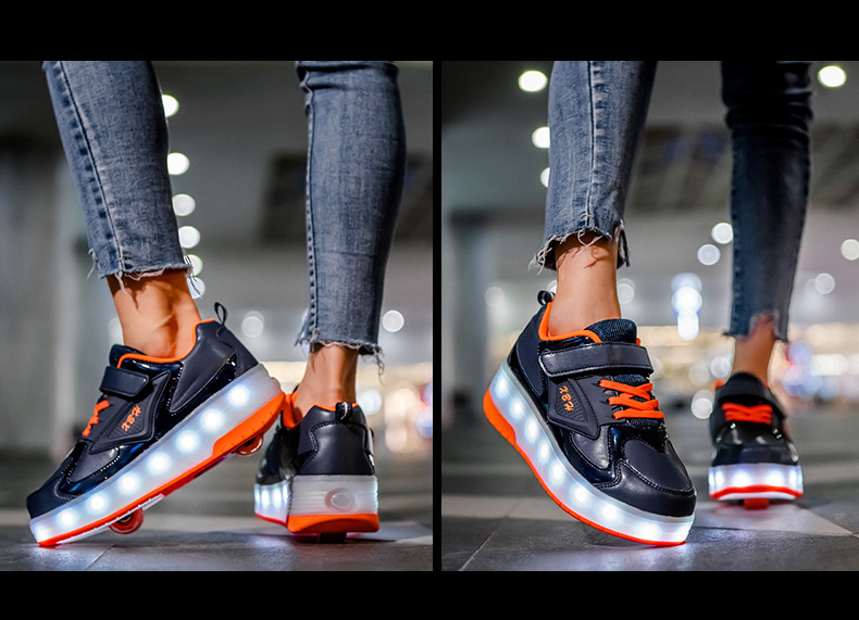 Amazon AliExpress Supply Luminous Children's Two-Wheel Heelys Charging Skate Shoes Boys and Girls Skates Manufacturer Amazon AliExpress Supply Luminous Children's Two-Wheel Heelys Charging Skate Shoes Boys and Girls Skates Manufacturer