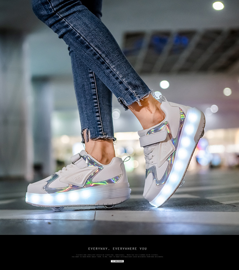 Amazon AliExpress Supply Luminous Children's Two-Wheel Heelys Charging Skate Shoes Boys and Girls Skates Manufacturer Amazon AliExpress Supply Luminous Children's Two-Wheel Heelys Charging Skate Shoes Boys and Girls Skates Manufacturer