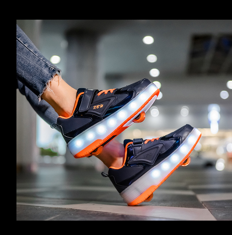 Amazon AliExpress Supply Luminous Children's Two-Wheel Heelys Charging Skate Shoes Boys and Girls Skates Manufacturer Amazon AliExpress Supply Luminous Children's Two-Wheel Heelys Charging Skate Shoes Boys and Girls Skates Manufacturer