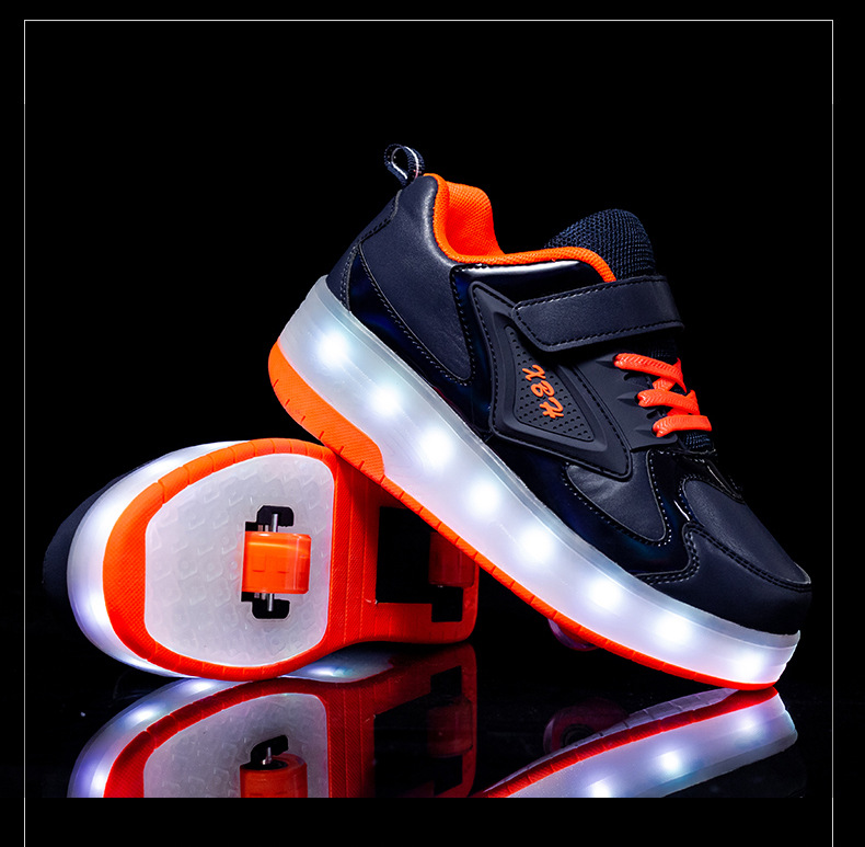 Amazon AliExpress Supply Luminous Children's Two-Wheel Heelys Charging Skate Shoes Boys and Girls Skates Manufacturer Amazon AliExpress Supply Luminous Children's Two-Wheel Heelys Charging Skate Shoes Boys and Girls Skates Manufacturer