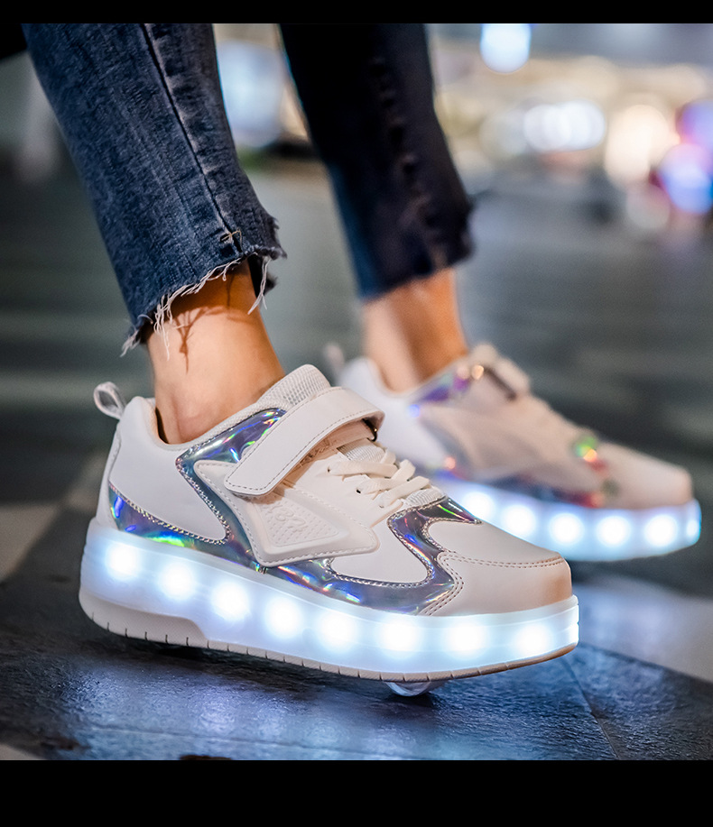 Amazon AliExpress Supply Luminous Children's Two-Wheel Heelys Charging Skate Shoes Boys and Girls Skates Manufacturer Amazon AliExpress Supply Luminous Children's Two-Wheel Heelys Charging Skate Shoes Boys and Girls Skates Manufacturer