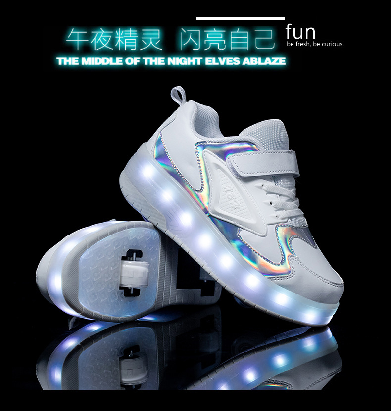 Amazon AliExpress Supply Luminous Children's Two-Wheel Heelys Charging Skate Shoes Boys and Girls Skates Manufacturer Amazon AliExpress Supply Luminous Children's Two-Wheel Heelys Charging Skate Shoes Boys and Girls Skates Manufacturer