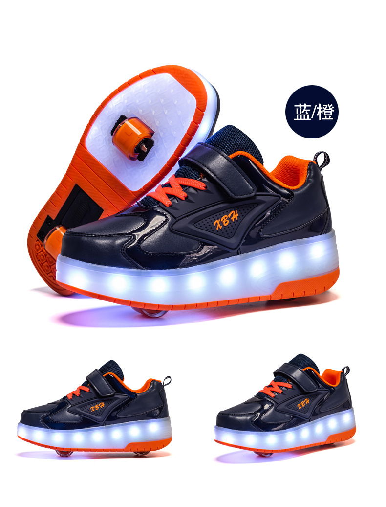 Amazon AliExpress Supply Luminous Children's Two-Wheel Heelys Charging Skate Shoes Boys and Girls Skates Manufacturer Amazon AliExpress Supply Luminous Children's Two-Wheel Heelys Charging Skate Shoes Boys and Girls Skates Manufacturer