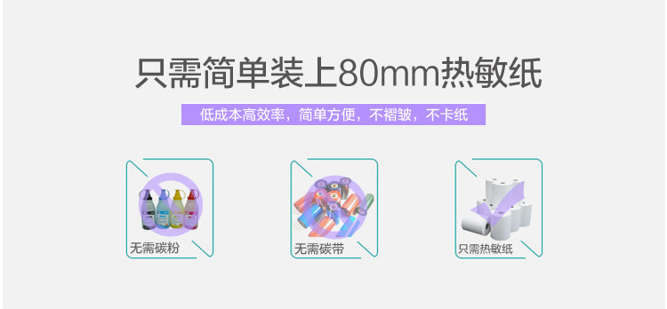 Youku 80250 Kitchen Printer High-Speed 80mm Bill Thermosensitive POS with Cutter Meituan Take-out Export
