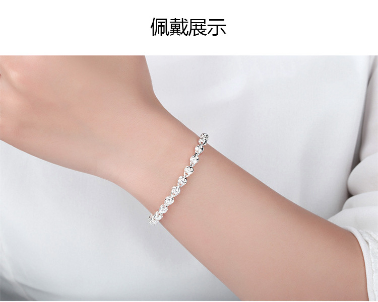 Round Beads Diet Balls Silver Plated Bracelet Female Fortune Roller Ball Hand Ring Korean Silver Jewelry Wholesale Hollow Ball Bracelet