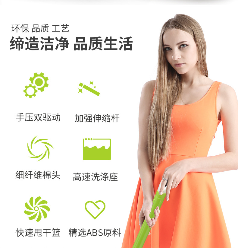 Household Cleaning Supplies Rotating Large Capacity Mop Set Household Large Roller Handle Double Drive Mop Wholesale Cross-Border Household Cleaning Supplies Rotating Large Capacity Mop Set Household Large Roller Handle Double Drive Mop Wholesale Cross-Border
