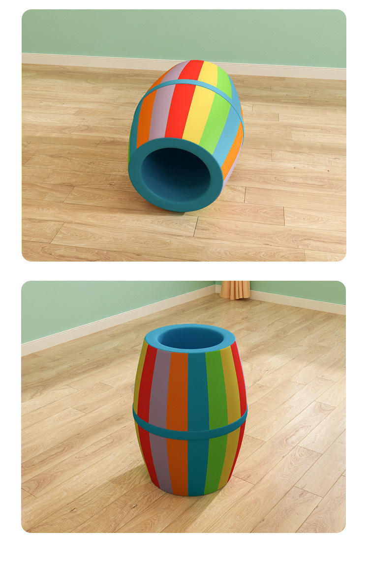 Kindergarten Sensory Training Equipment Early Education Center Hall Toy Soft Combination Rainbow Barrel Roller Big Bucket