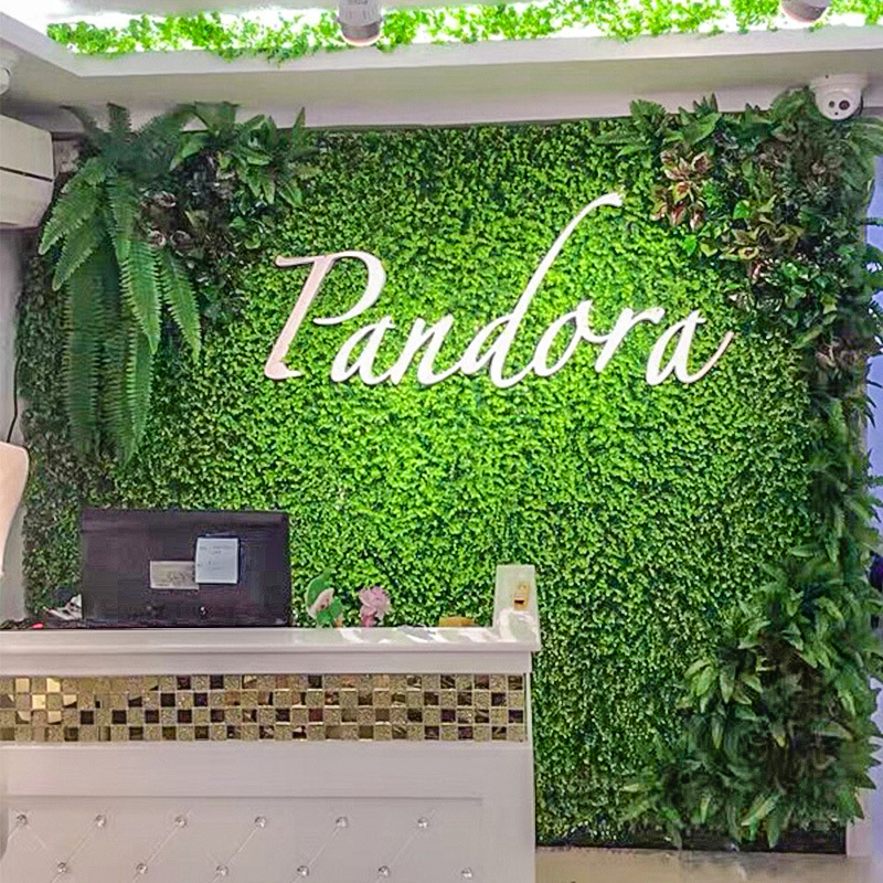 Simulation Plant Wall Eucalyptus Background Wall Plastic Fake Lawn Green Plant Wall Door Head Indoor Shop Recruiting Plants Flower Wall