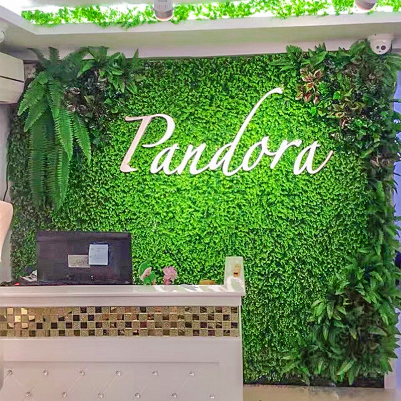 Simulation Plant Wall Eucalyptus Background Wall Plastic Fake Lawn Green Plant Wall Door Head Indoor Shop Recruiting Plants Flower Wall