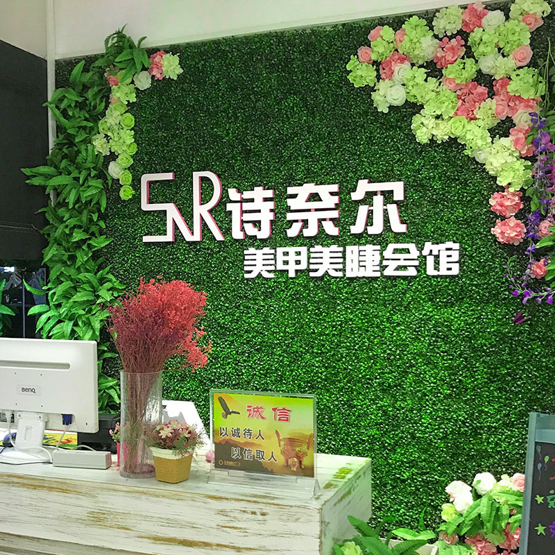 Simulation Plant Wall Eucalyptus Background Wall Plastic Fake Lawn Green Plant Wall Door Head Indoor Shop Recruiting Plants Flower Wall