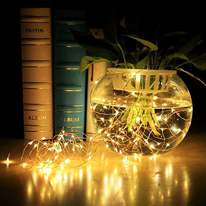 Solar-Powered String Lights Outdoor Courtyard String Lawn Lamp Copper Wire Colored Lights Decorative Lights