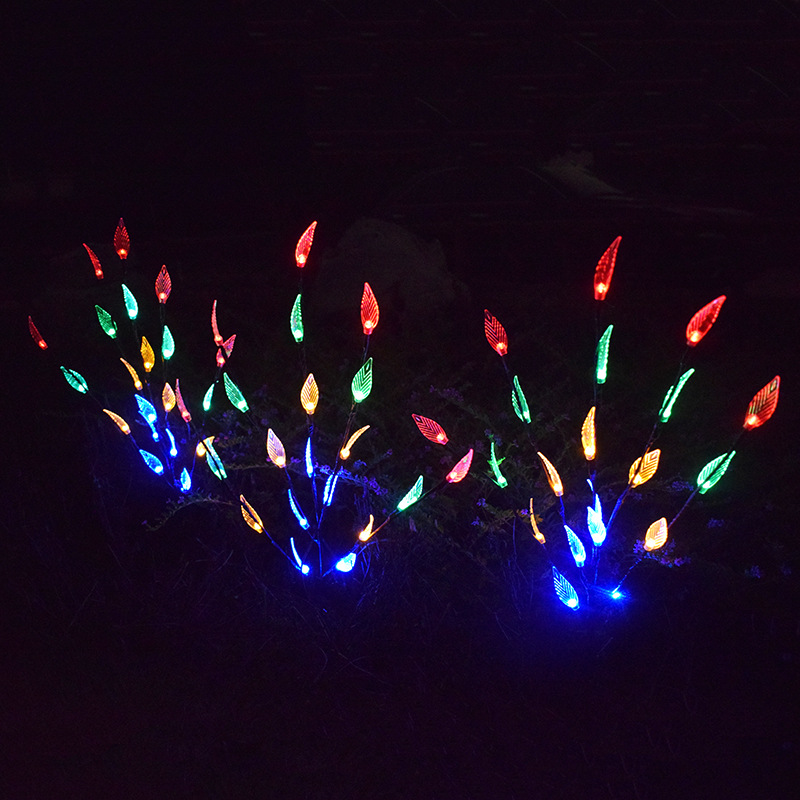 Amazon Runsheng New Cross-Border Solar Leaf Lawn Lamp One For Three Branches Garden Garden Lamp New