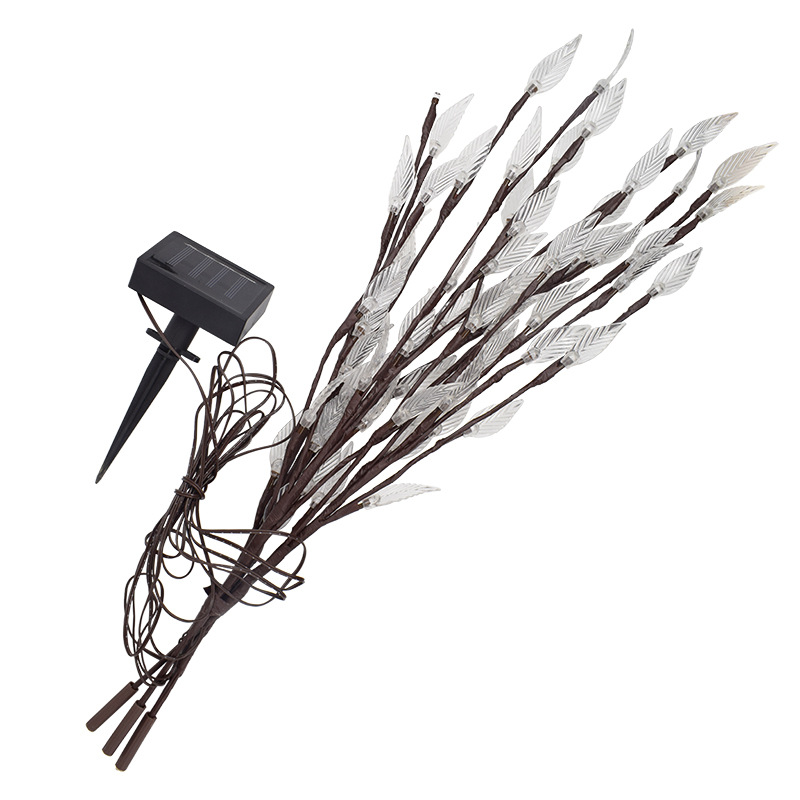 Amazon Runsheng New Cross-Border Solar Leaf Lawn Lamp One For Three Branches Garden Garden Lamp New