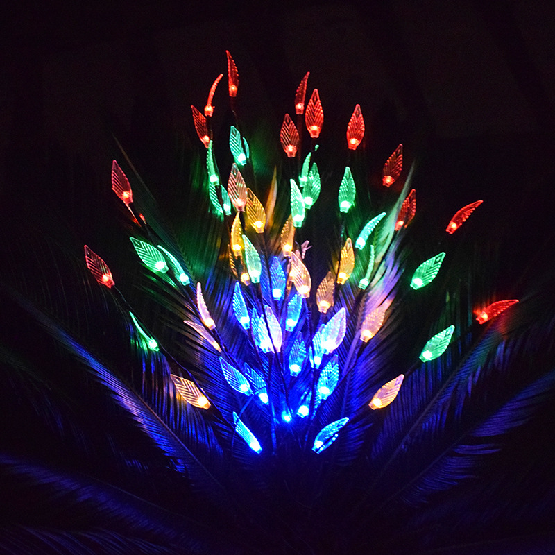 Amazon Runsheng New Cross-Border Solar Leaf Lawn Lamp One For Three Branches Garden Garden Lamp New