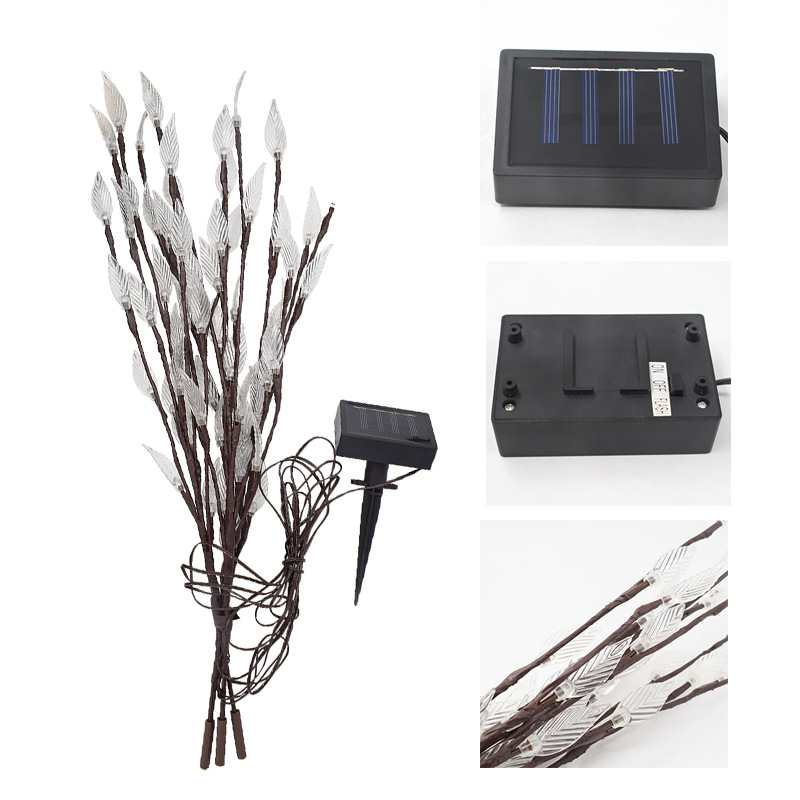 Amazon Runsheng New Cross-Border Solar Leaf Lawn Lamp One For Three Branches Garden Garden Lamp New
