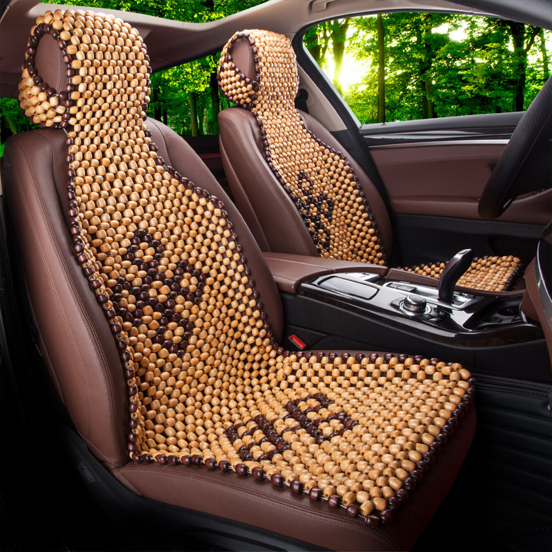 Xb161 Summer Breathable Car Wooden Bead Cushion Cool Pad Non-Backrest Seat Single Piece Bead Seat Cushion Four Seasons Universal
