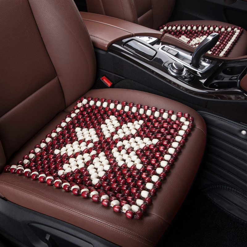 Xb161 Summer Breathable Car Wooden Bead Cushion Cool Pad Non-Backrest Seat Single Piece Bead Seat Cushion Four Seasons Universal