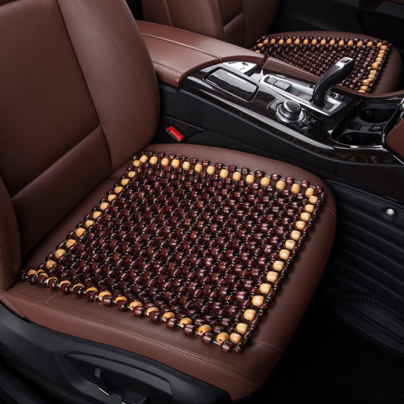 Xb161 Summer Breathable Car Wooden Bead Cushion Cool Pad Non-Backrest Seat Single Piece Bead Seat Cushion Four Seasons Universal