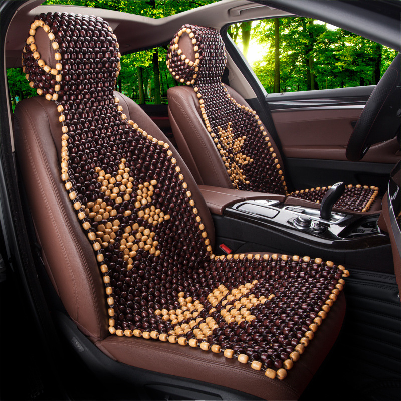 Xb161 Summer Breathable Car Wooden Bead Cushion Cool Pad Non-Backrest Seat Single Piece Bead Seat Cushion Four Seasons Universal