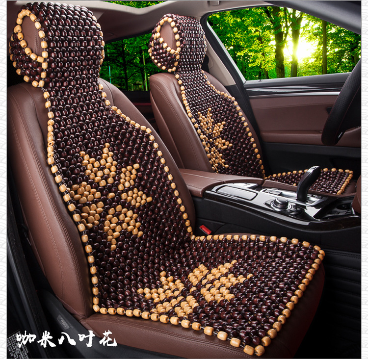 Xb161 Summer Breathable Car Wooden Bead Cushion Cool Pad Non-Backrest Seat Single Piece Bead Seat Cushion Four Seasons Universal