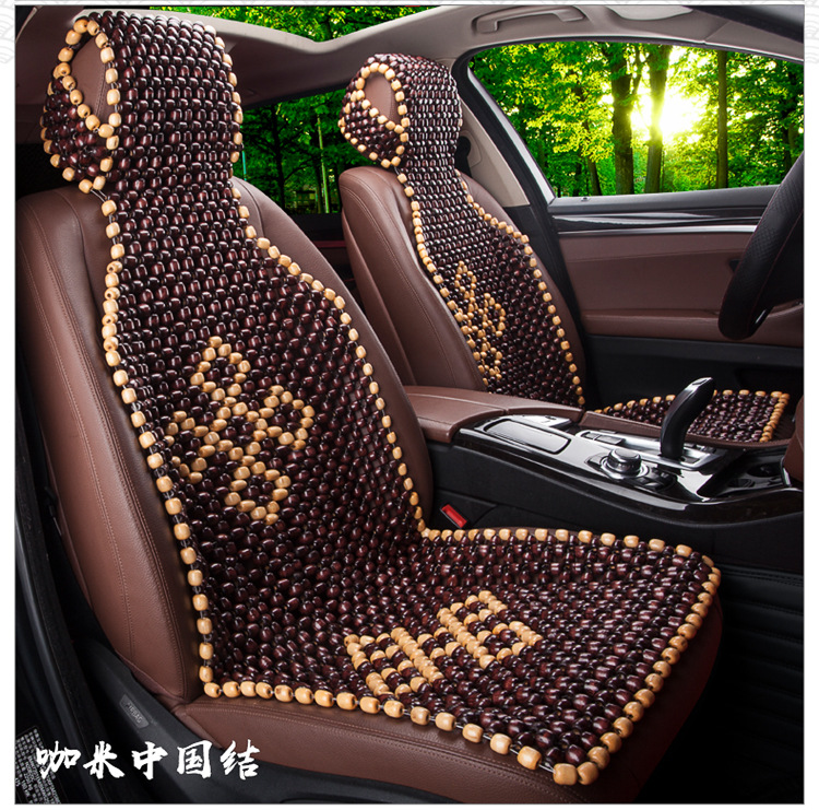 Xb161 Summer Breathable Car Wooden Bead Cushion Cool Pad Non-Backrest Seat Single Piece Bead Seat Cushion Four Seasons Universal