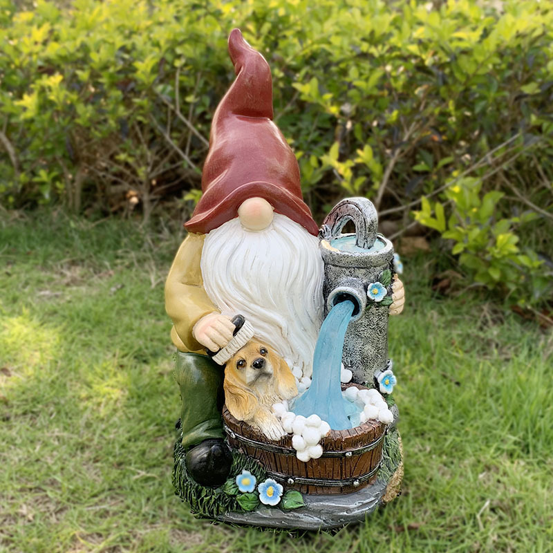 Cross-Border New Solar Energy Resin Decorations Elf Statue Garden Dwarf Dwarf Outdoor Courtyard Lawn Decoration