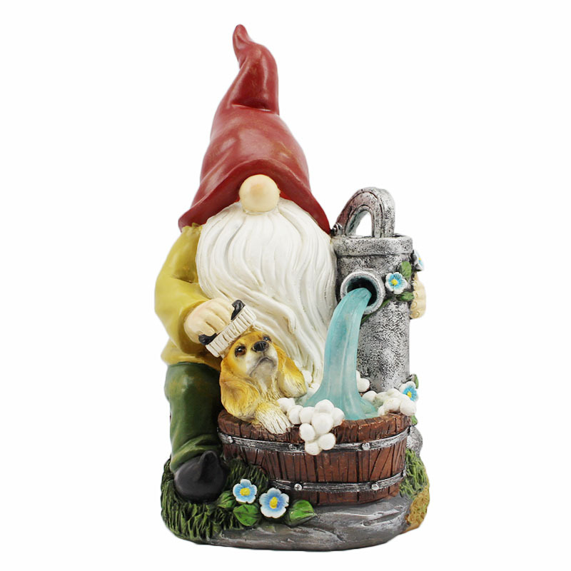 Cross-Border New Solar Energy Resin Decorations Elf Statue Garden Dwarf Dwarf Outdoor Courtyard Lawn Decoration