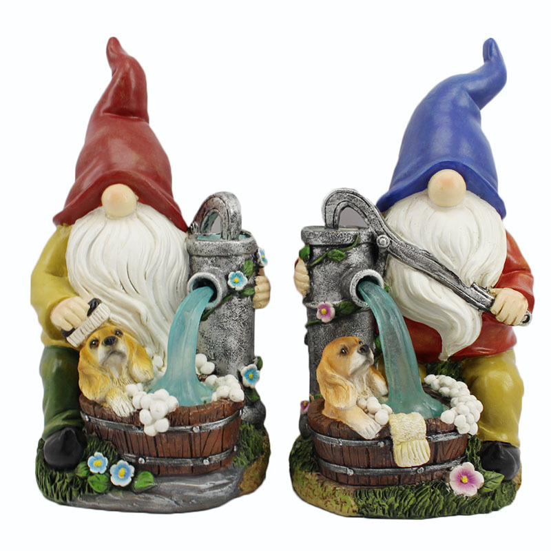 Cross-Border New Solar Energy Resin Decorations Elf Statue Garden Dwarf Dwarf Outdoor Courtyard Lawn Decoration