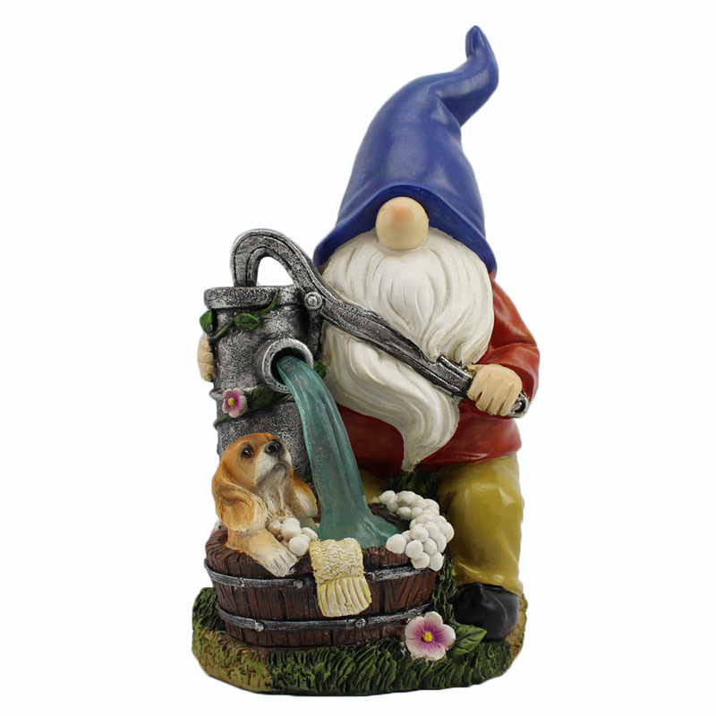 Cross-Border New Solar Energy Resin Decorations Elf Statue Garden Dwarf Dwarf Outdoor Courtyard Lawn Decoration