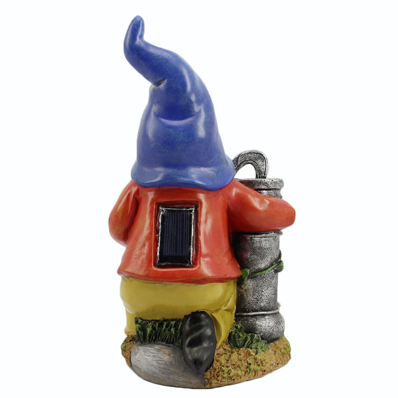 Cross-Border New Solar Energy Resin Decorations Elf Statue Garden Dwarf Dwarf Outdoor Courtyard Lawn Decoration