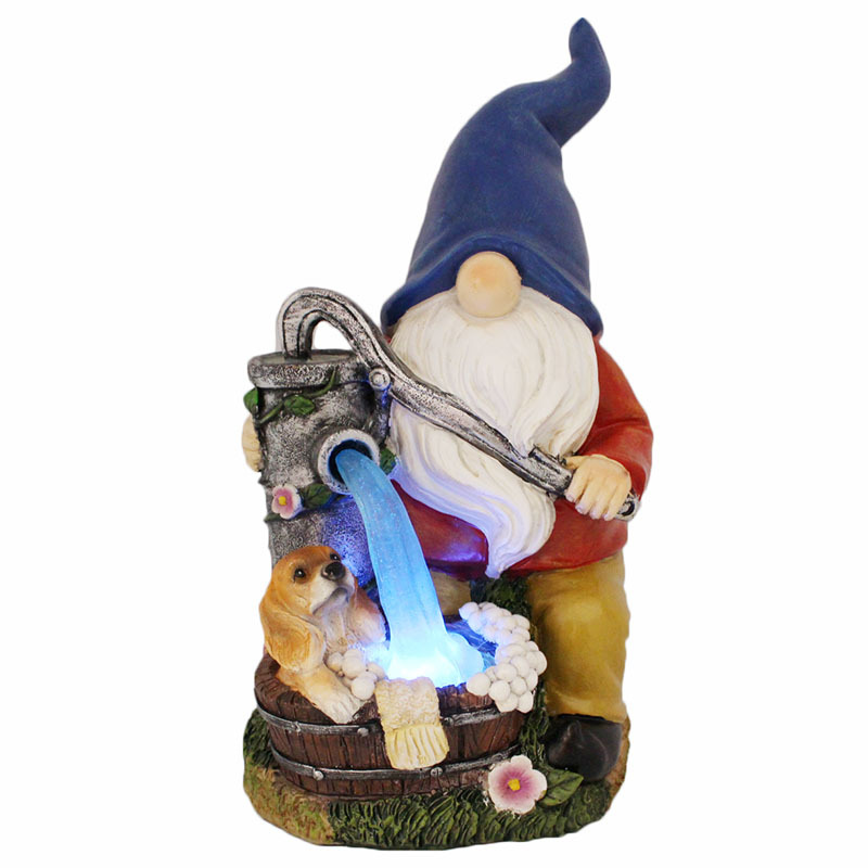 Cross-Border New Solar Energy Resin Decorations Elf Statue Garden Dwarf Dwarf Outdoor Courtyard Lawn Decoration