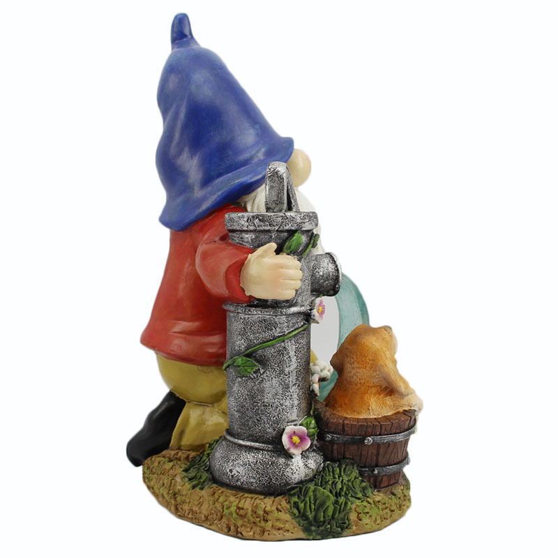 Cross-Border New Solar Energy Resin Decorations Elf Statue Garden Dwarf Dwarf Outdoor Courtyard Lawn Decoration