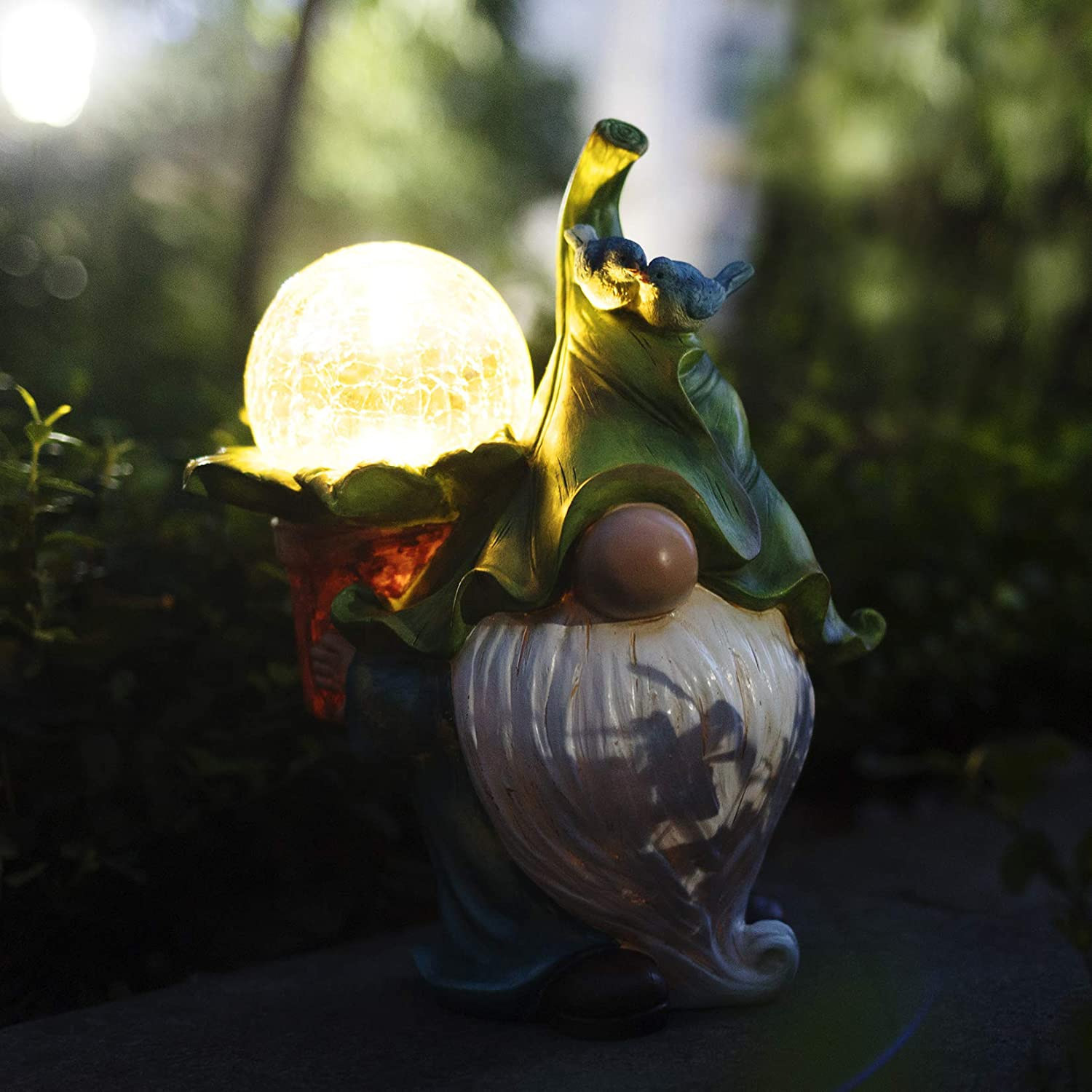 Cross-Border New Solar Energy Resin Decorations Elf Statue Garden Dwarf Dwarf Outdoor Courtyard Lawn Decoration