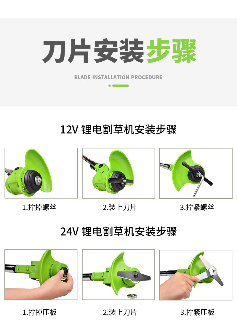 Lithium Battery Rechargeable Electric Small Mower Lawn Mower Weeding Machine MultiFunction Lawn Machine Repair Branches