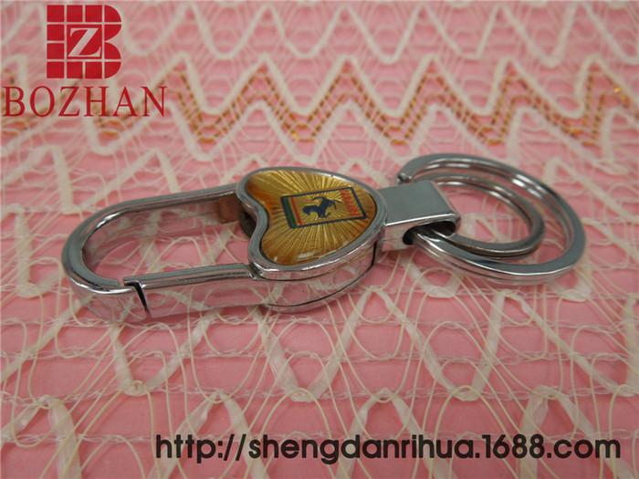 Custom car label double ring alloy hook key chain Custom car label double ring alloy hook key chain